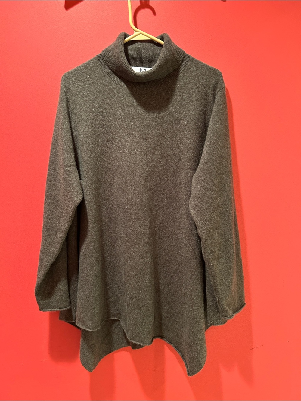 Magaschoni Olive Turtleneck Swing Sweater